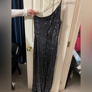 One shoulder prom/formal dress.
